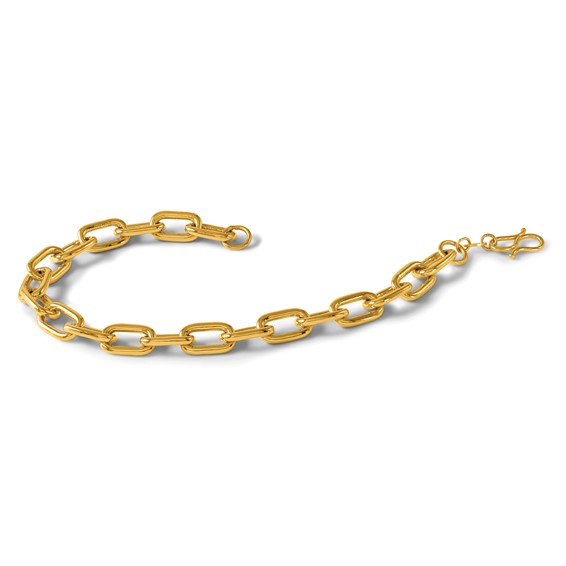 Herco 24K Polished 6.5mm Paperclip Link 7.5 Inch Bracelet
