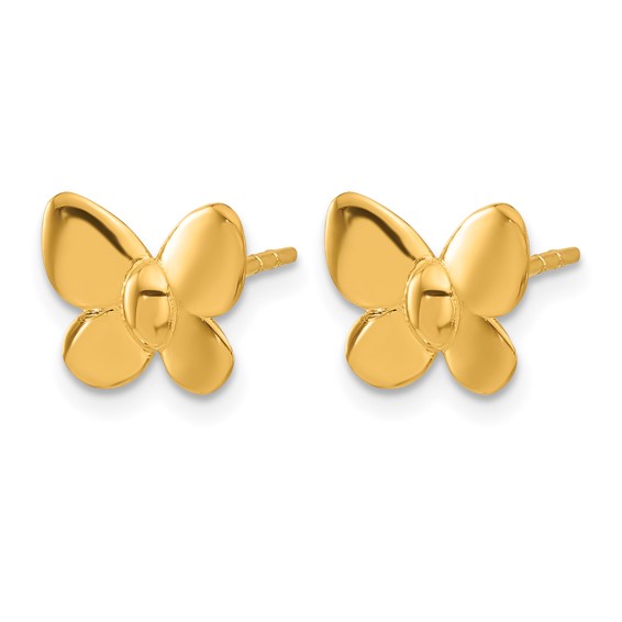 Herco 24K Polished Butterfly with Au900 Back and Post Earrings