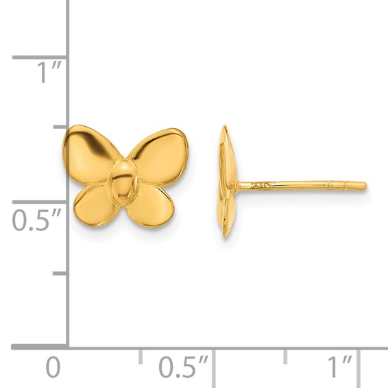 Herco 24K Polished Butterfly with Au900 Back and Post Earrings