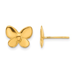 Herco 24K Polished Butterfly with Au900 Back and Post Earrings