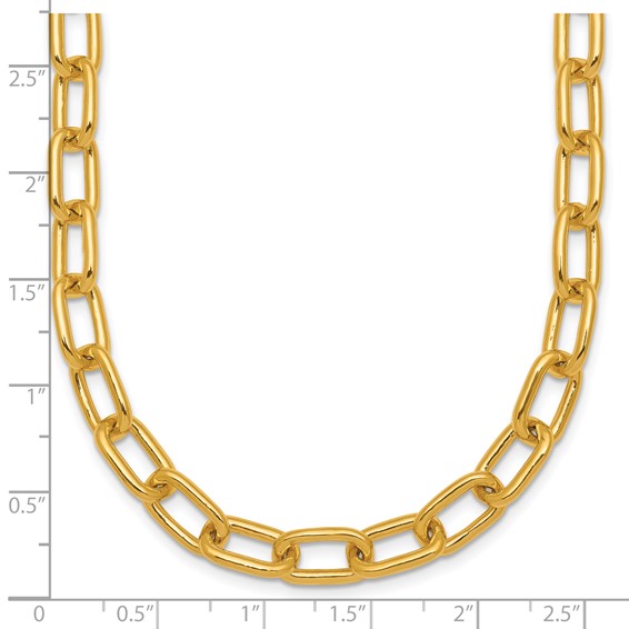 Herco 24K Polished 6.5mm Paperclip Link 18 Inch Necklace