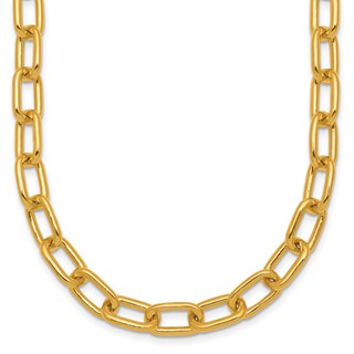 Herco 24K Polished 6.5mm Paperclip Link 18 Inch Necklace