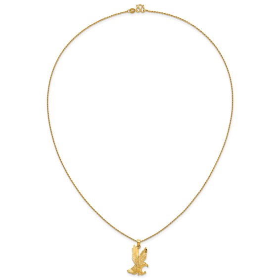 Herco 24K Polished and Textured Solid Eagle 22 Inch Necklace