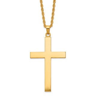 Herco 24K Polished Solid Latin Cross 22 Inch Necklace