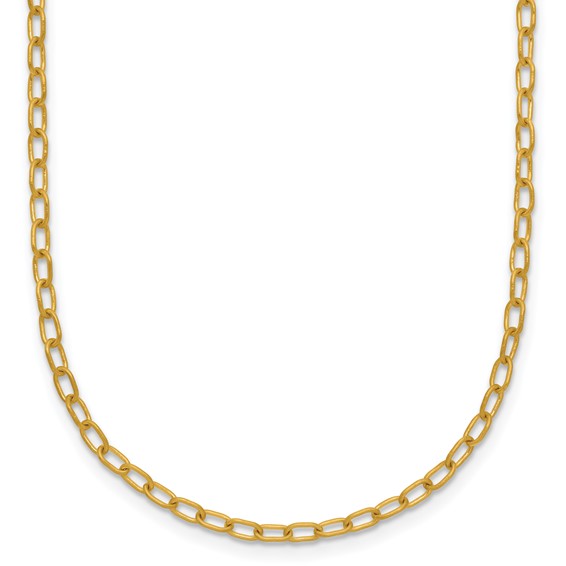 Herco 24K Handmade Solid 2.5mm Cable Link 16 Inch with  2 Inch Extension Toggle Necklace