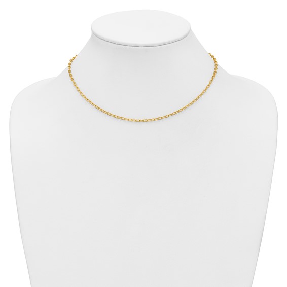 Herco 24K Handmade Solid 2.5mm Cable Link 16 Inch with  2 Inch Extension Toggle Necklace