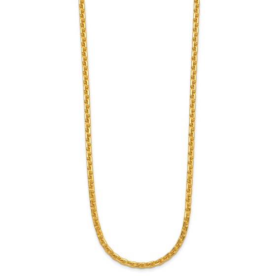 Herco 24K Gold Diamond-Cut Open Link Cable Chain