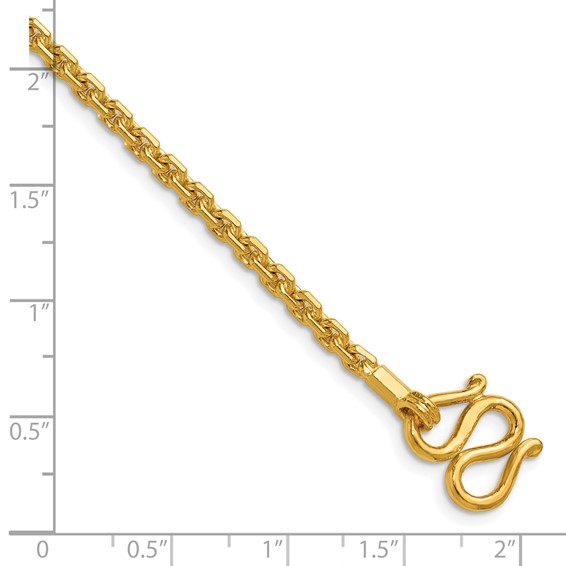 Herco 24K Gold Diamond-Cut Open Link Cable Chain