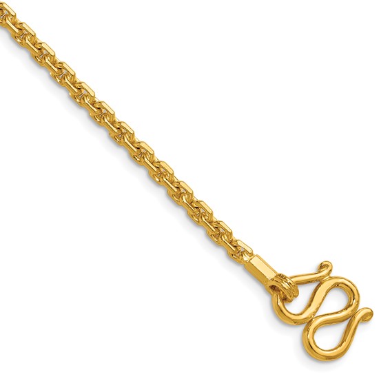Herco 24K Gold Diamond-Cut Open Link Cable Chain