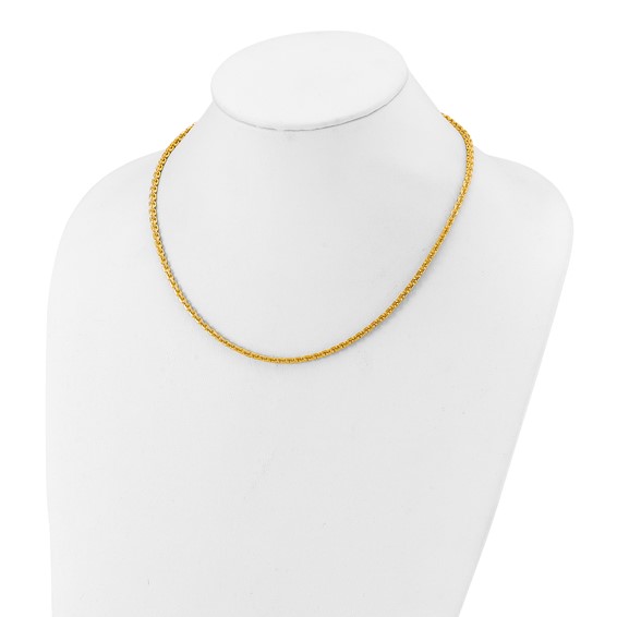 Herco 24K Gold Diamond-Cut Open Link Cable Chain