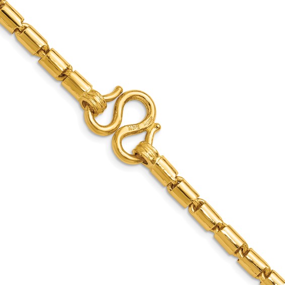 Herco 24K Gold Solid Round Barrel Chain
