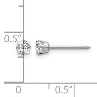 Inverness 18K White Gold 3mm Square CZ Post Piercing Earrings view 4