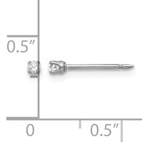 Inverness 18K White Gold 2mm CZ Post Piercing Earrings view 4