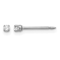 Inverness 18K White Gold 2mm CZ Post Piercing Earrings view 1