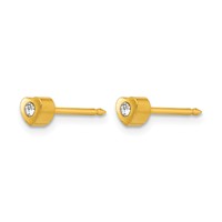 Inverness Stainless Steel 24K Gold-plated Heart Earrings with Crystal Post Piercing view 2