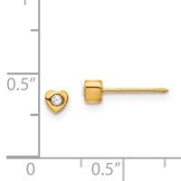 Inverness Stainless Steel 24K Gold-plated Heart Earrings with Crystal Post Piercing view 4