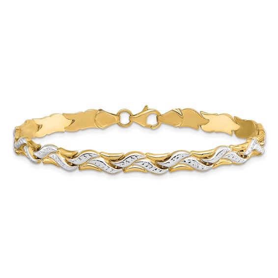 Leslie's 14K w/Rhodium D/C Bracelet