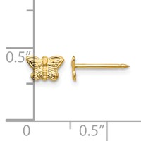 Inverness 14K Yellow Gold 7mm Butterfly Post Piercing Earrings view 4