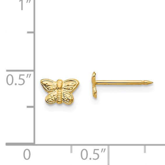 Inverness 14k 7mm Butterfly Post Piercing Earrings