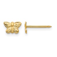 Inverness 14K Yellow Gold 7mm Butterfly Post Piercing Earrings view 1