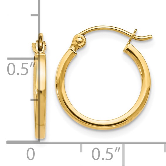 Leslie's Gold 1.50mm Polished Hoop Earrings