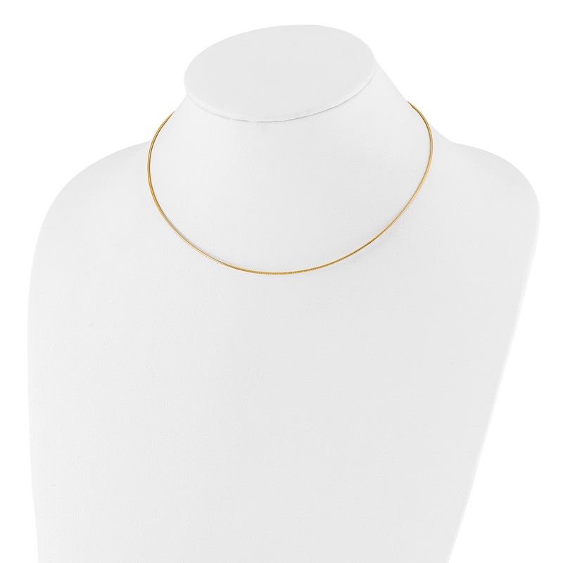 14K 1MM Round Detachable clasp Omega Necklace