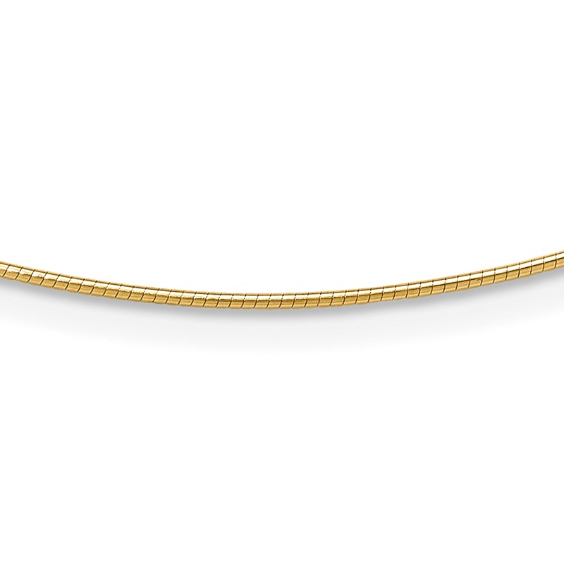 14K 1MM Round Detachable clasp Omega Necklace