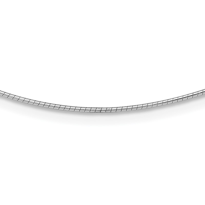 14K White Gold 1MM Round Detachable clasp Omega Necklace