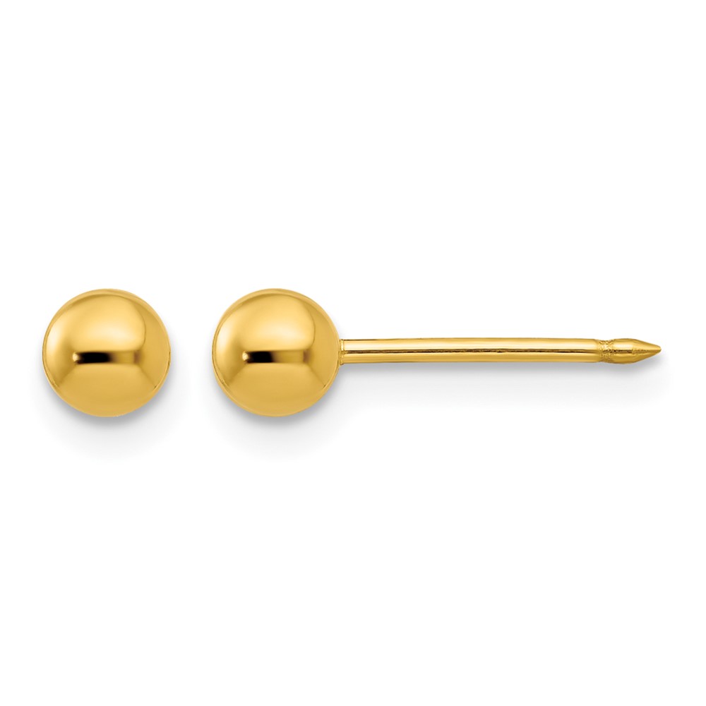 Inverness 14K Yellow Gold 4mm Ball Post Piercing Earrings