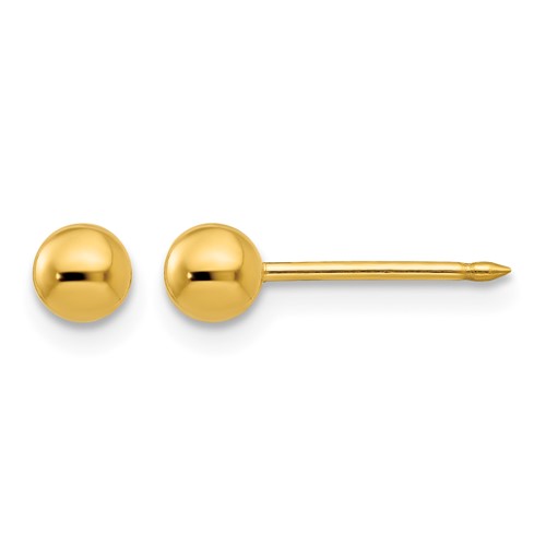 Inverness 14K Yellow Gold 4mm Ball Post Piercing Earrings