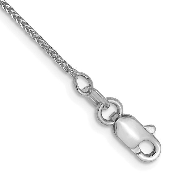 Leslie's 14K White Gold .8mm D/C Quadra Wheat Chain Anklet