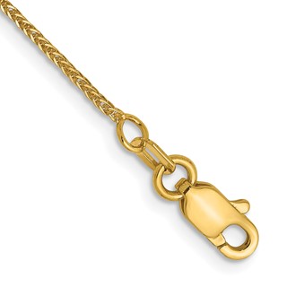 Leslie's 14K .8mm D/C Quadra Wheat Chain Anklet
