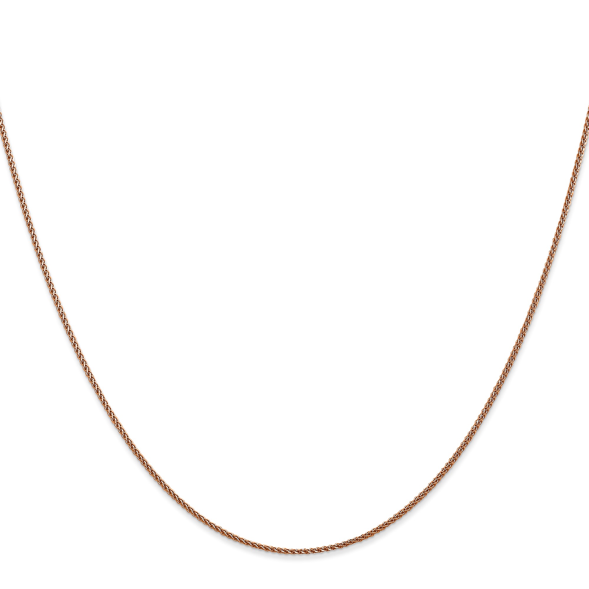 14K Rose Gold 1-1.2mm Spiga Chain Necklace 16-24 Inch Mens Womens