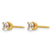 Inverness Stainless Steel 24K Gold-plated 5mm Austrian Crystal Post Piercing Earrings view 2