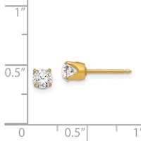 Inverness Stainless Steel 24K Gold-plated 5mm Austrian Crystal Post Piercing Earrings view 4