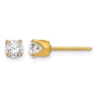 Inverness Stainless Steel 24K Gold-plated 5mm Austrian Crystal Post Piercing Earrings view 1