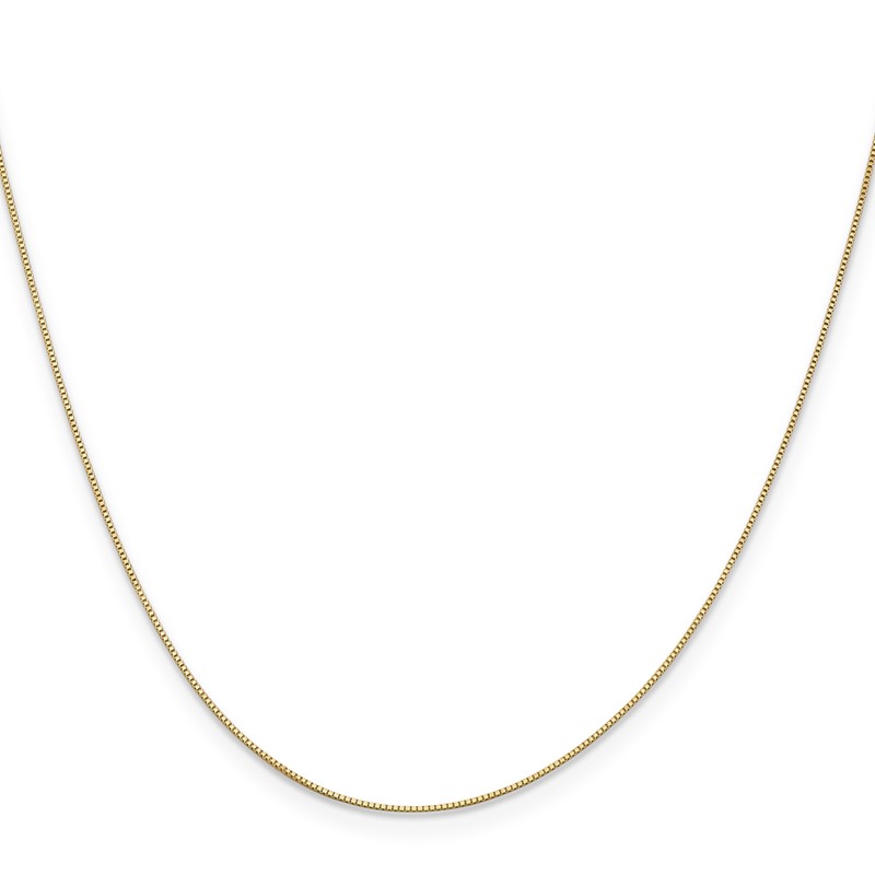 14K .5mm Baby Box with Lobster Clasp Chain