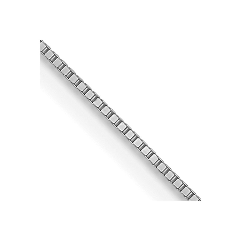 14K White Gold .5mm Baby Box with Lobster Clasp Chain