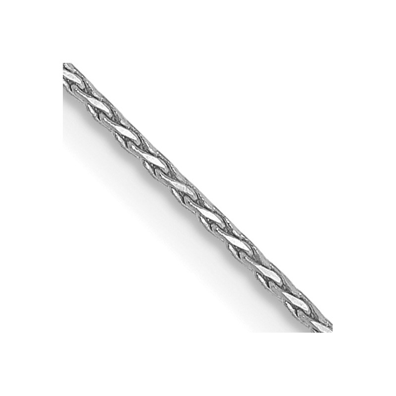 14K White Gold .8mm D/C Wheat Chain