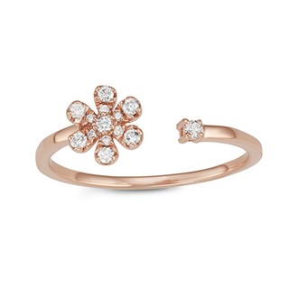 Rose Gold Diamond Flower cluster Ring