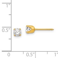 Inverness Stainless Steel 24K Gold-plated 5mm CZ Post Piercing Earrings view 4