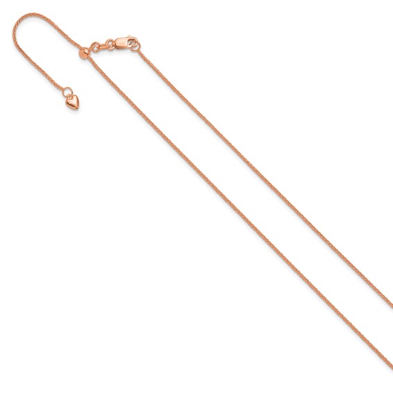 Leslie's 14K Rose Gold Adjustable 1mm Wheat Chain