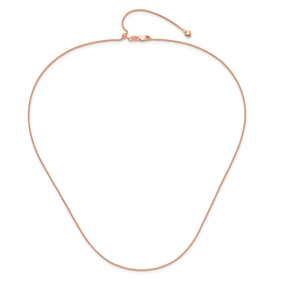 Leslie's 14K Rose Gold Adjustable 1mm Wheat Chain