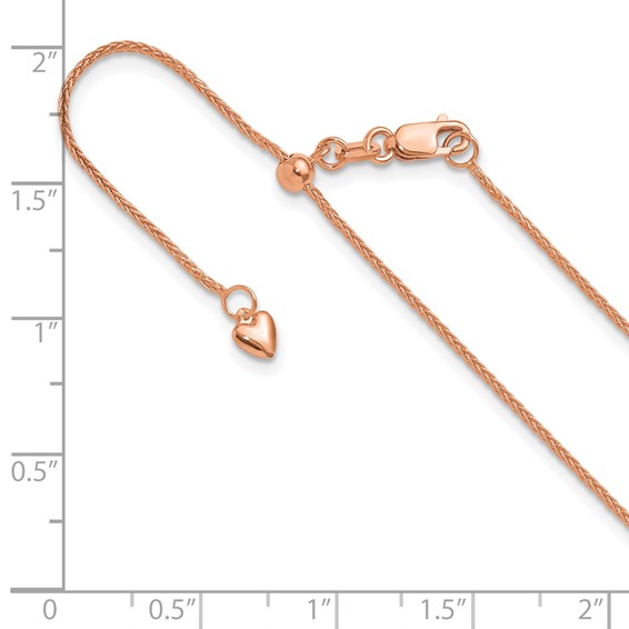 Leslie's 14K Rose Gold Adjustable 1mm Wheat Chain