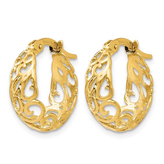 Leslie's Gold Decorative Hoop Earrings