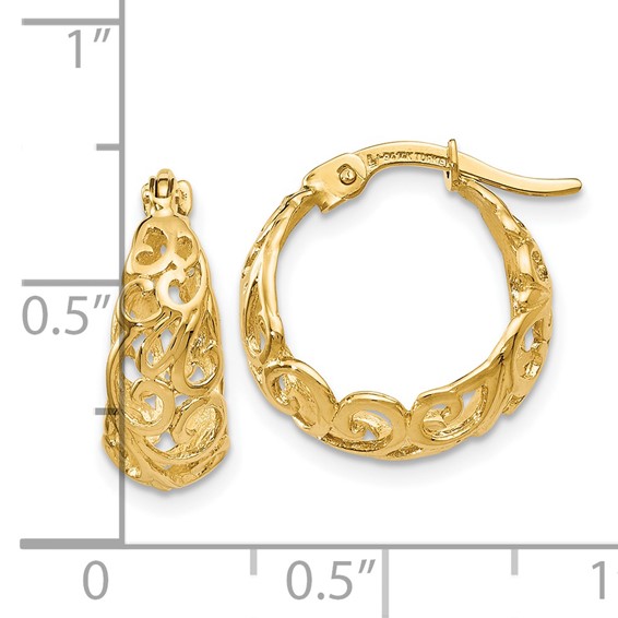 Leslie's Gold Decorative Hoop Earrings