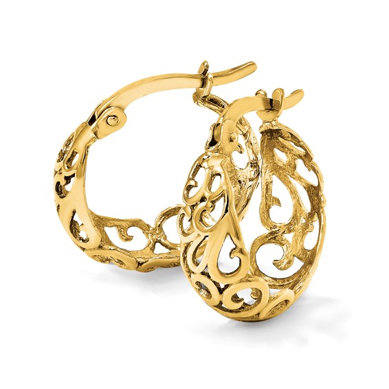 Leslie's Gold Decorative Hoop Earrings