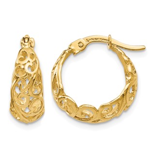 Leslie's Gold Decorative Hoop Earrings