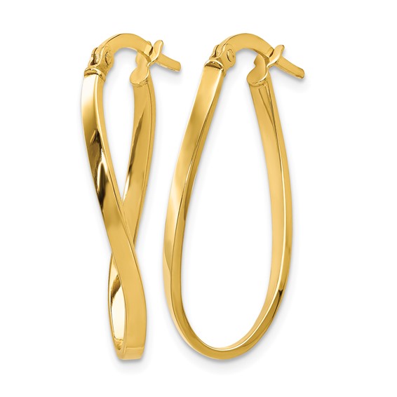 Leslie's Gold Polished Twist Hoop Earrings