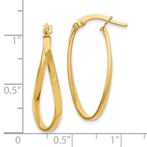 Leslie's Gold Polished Twist Hoop Earrings